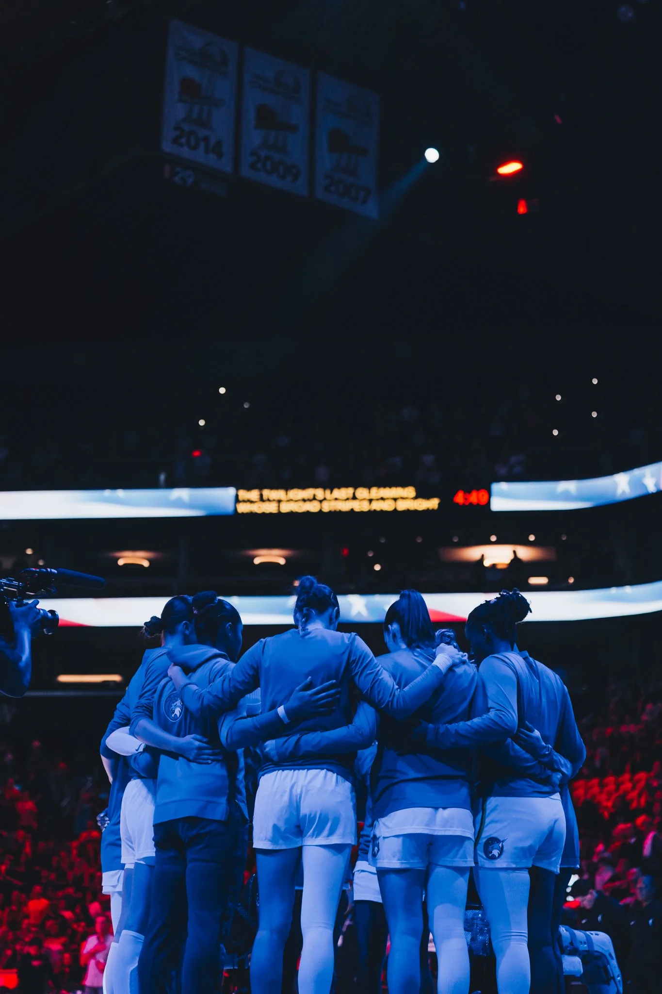 Lynx players before a playoff game in Phoenix