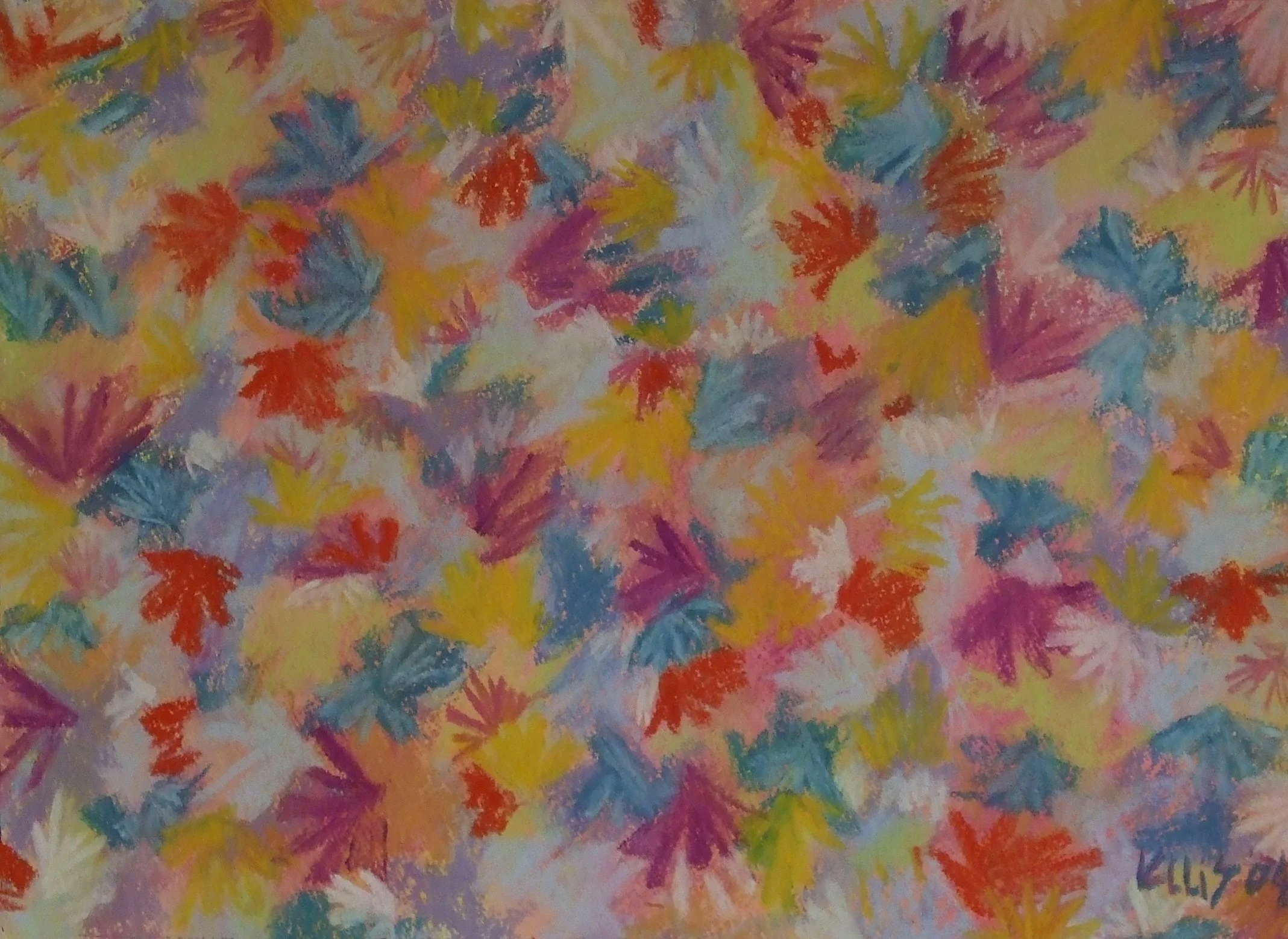 “Adjective-Gentler”, 2010, 20”x24”, Pastel on Paper, the piece comes with a mat and a frame.