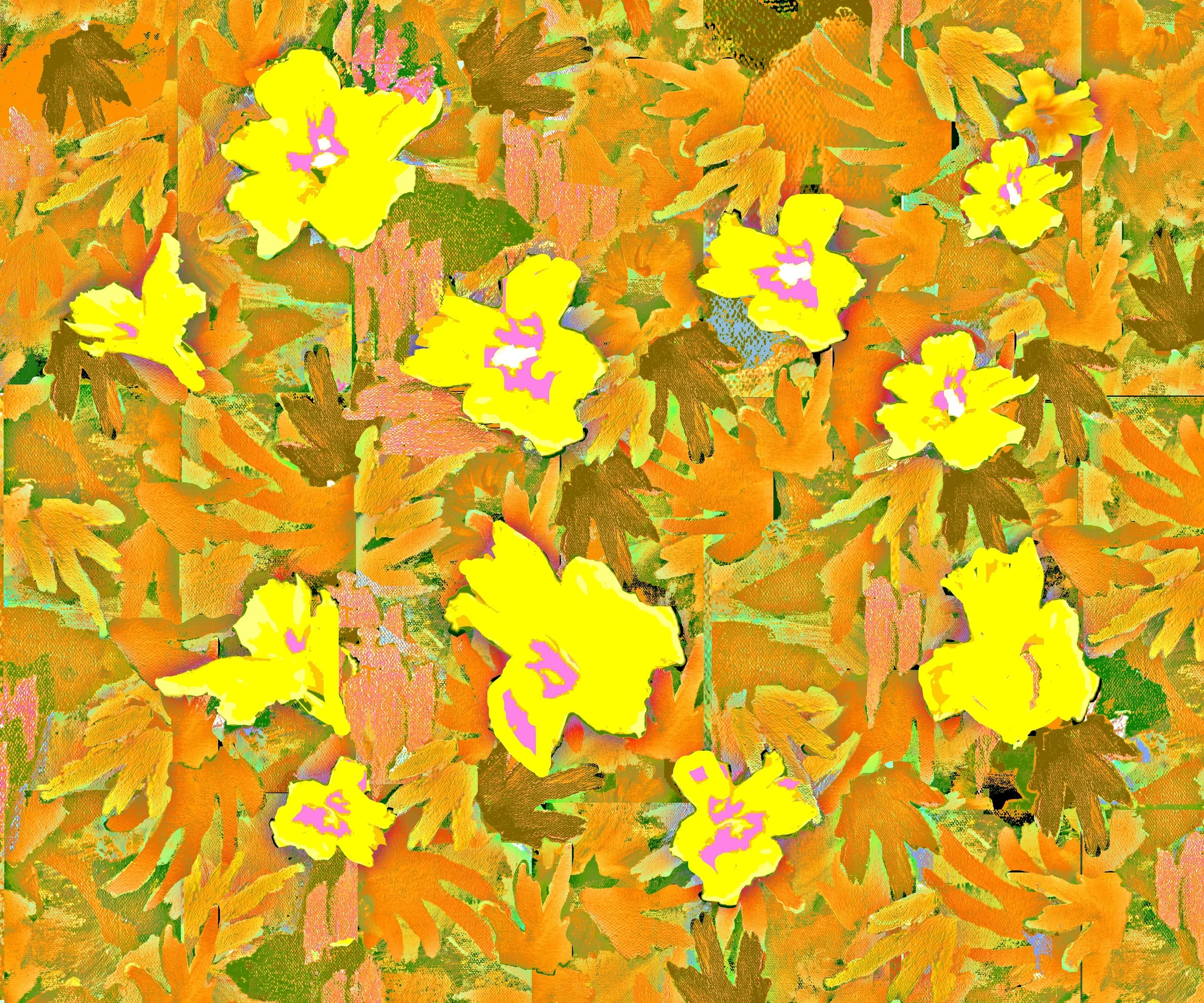 “California Poppies-Golden”, 2024, 20”x24”, POSTER, the piece comes with a mat and a clear plastic sleeve..