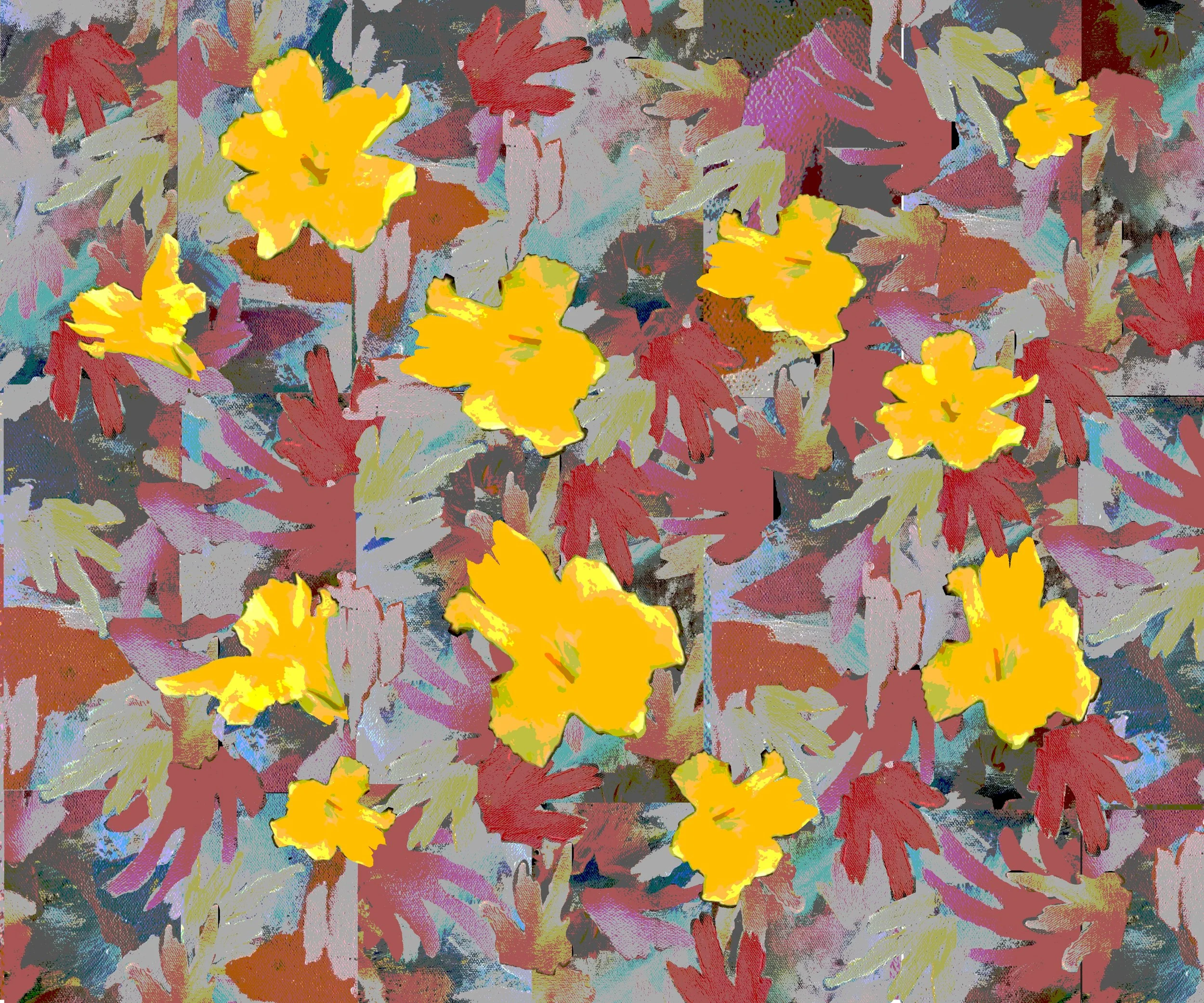 California Poppies-Citrus”, 2024, 20”x24”, POSTER, the piece comes with a mat and a clear plastic sleeve..
