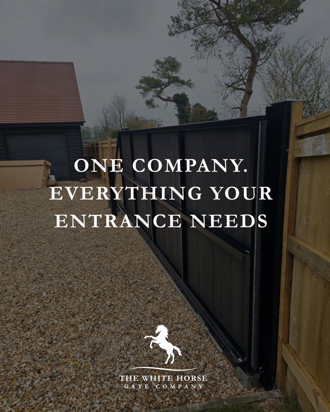 One company. Everything your entrance needs 🔐

We don't just install gates. At The White Horse Gate Company, we handle the whole project - from the gate design and automation right through to the pillars, walls, fencing, access control and CCTV.

Th