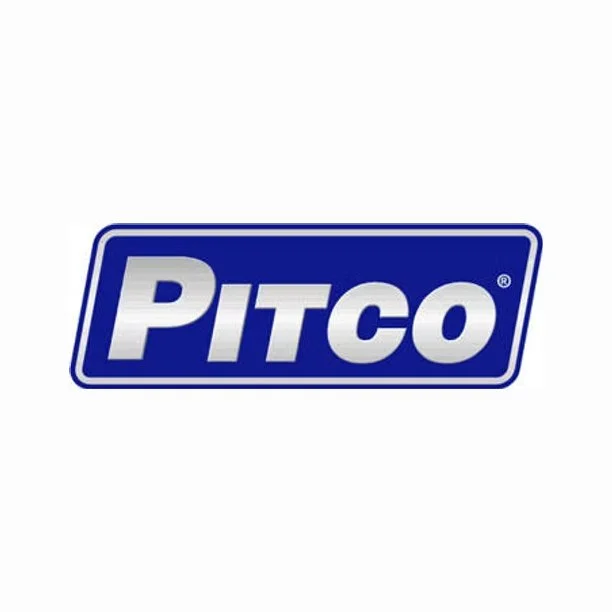 Pitco logo in blue and silver on a white background