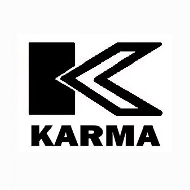 Logo with stylized letter K and the word KARMA beneath it.