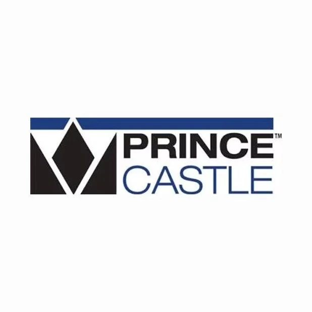 Prince Castle logo with black and white crown icon and blue text.