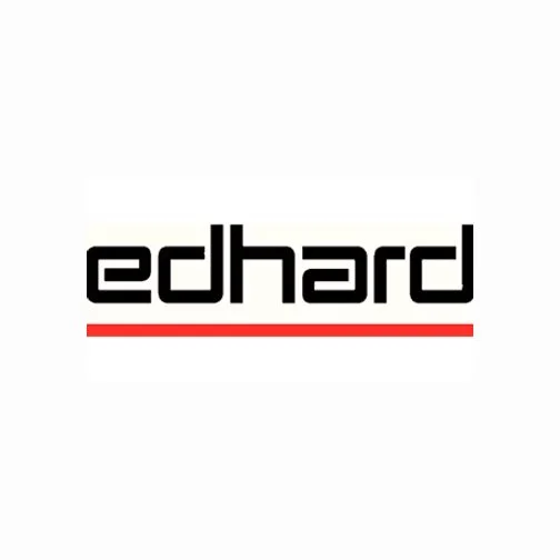 Logo with the text 'edhard' in black, with a red underline.