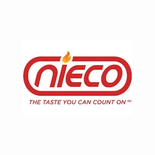 Nieco logo with a flame above the letter 'i' and the tagline 'The Taste You Can Count On' underneath.