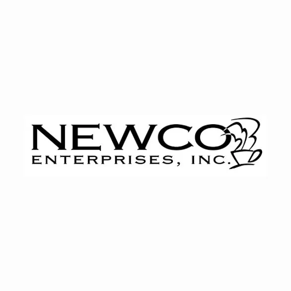 Logo for Newco Enterprises, Inc., featuring the company name and a stylized graphic of a coffee cup with steam.