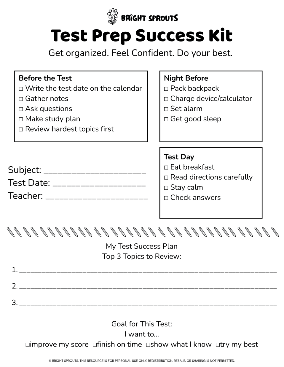 Test Prep Success Kit