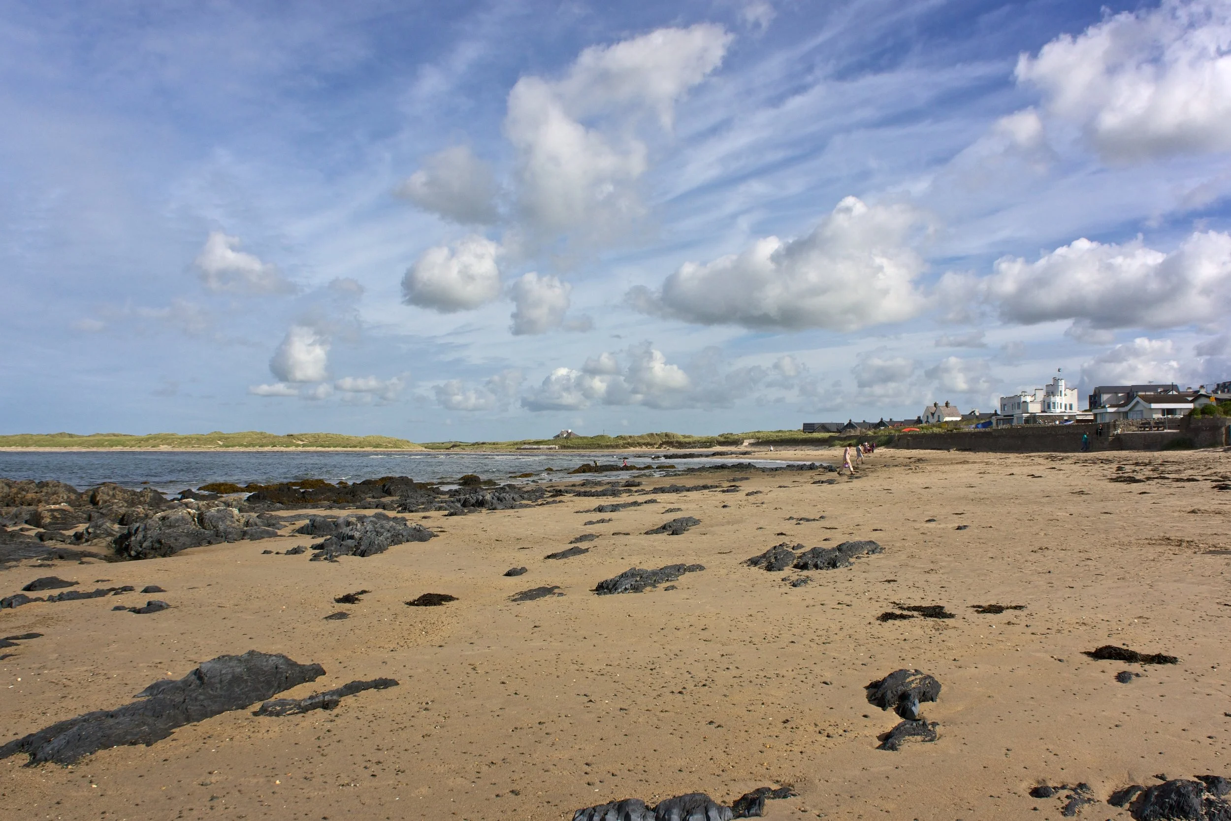 Wide sandy beach at Rhosneigr on the west coast of Anglesey
