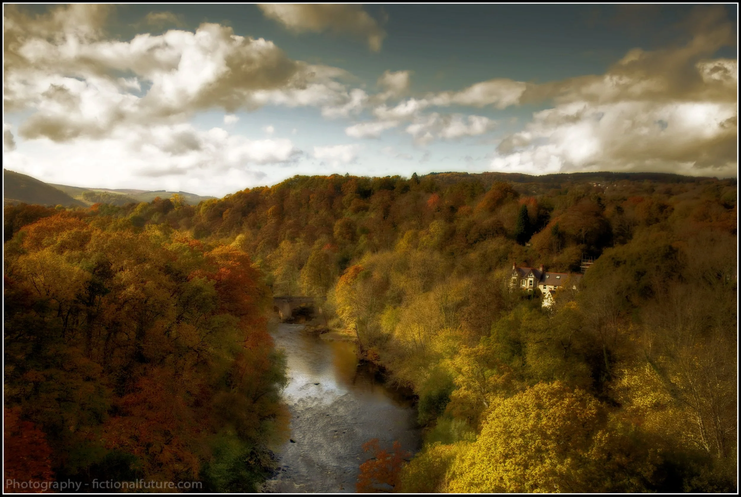 The Pontcysyllte Aqueduct carrying the canal high above the Dee Valley