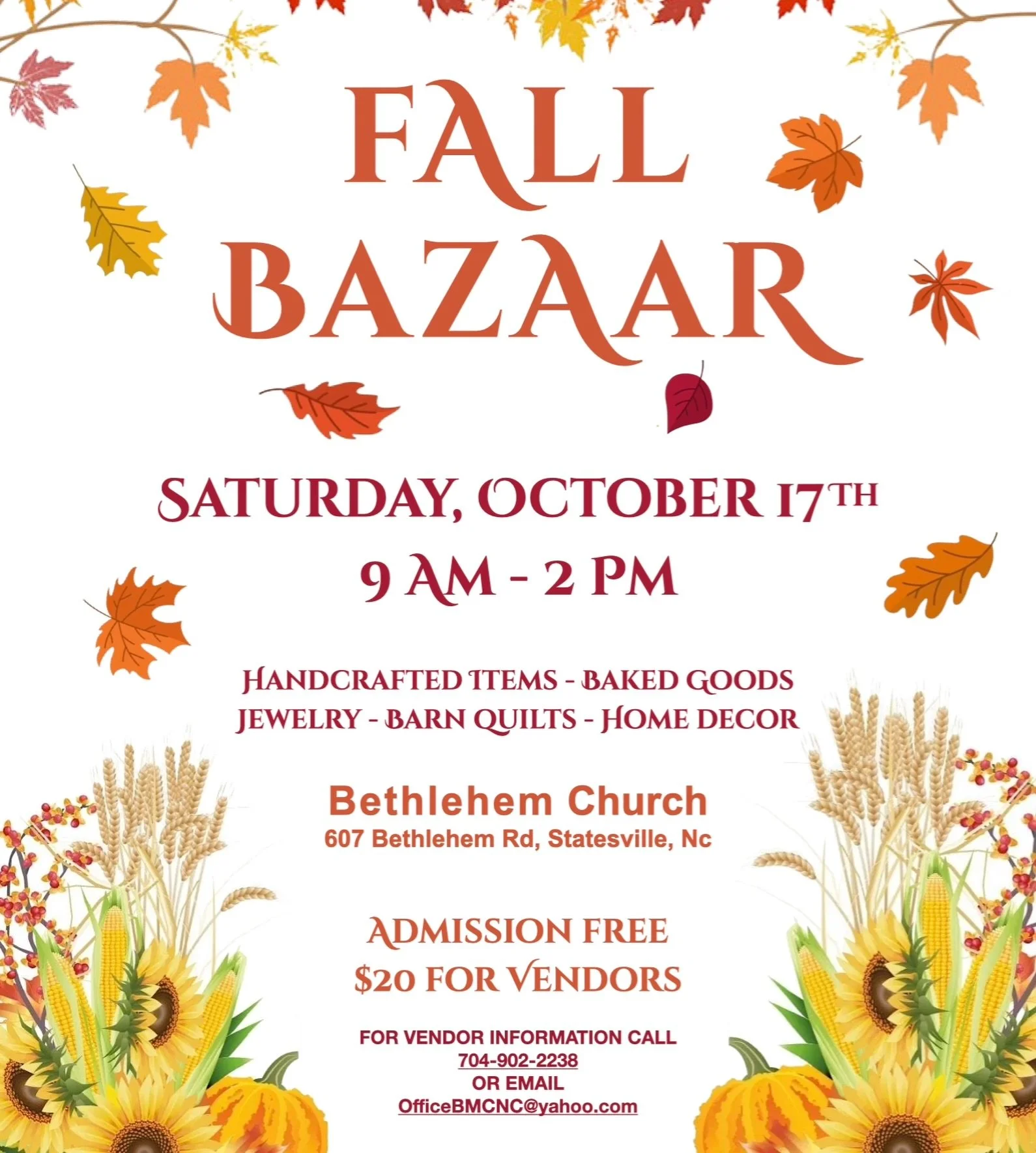 Come out and support a good cause! The Beautiful Roots Salon ladies are doing a charity bake sale at Bethlehem Church this weekend 🍂🍁