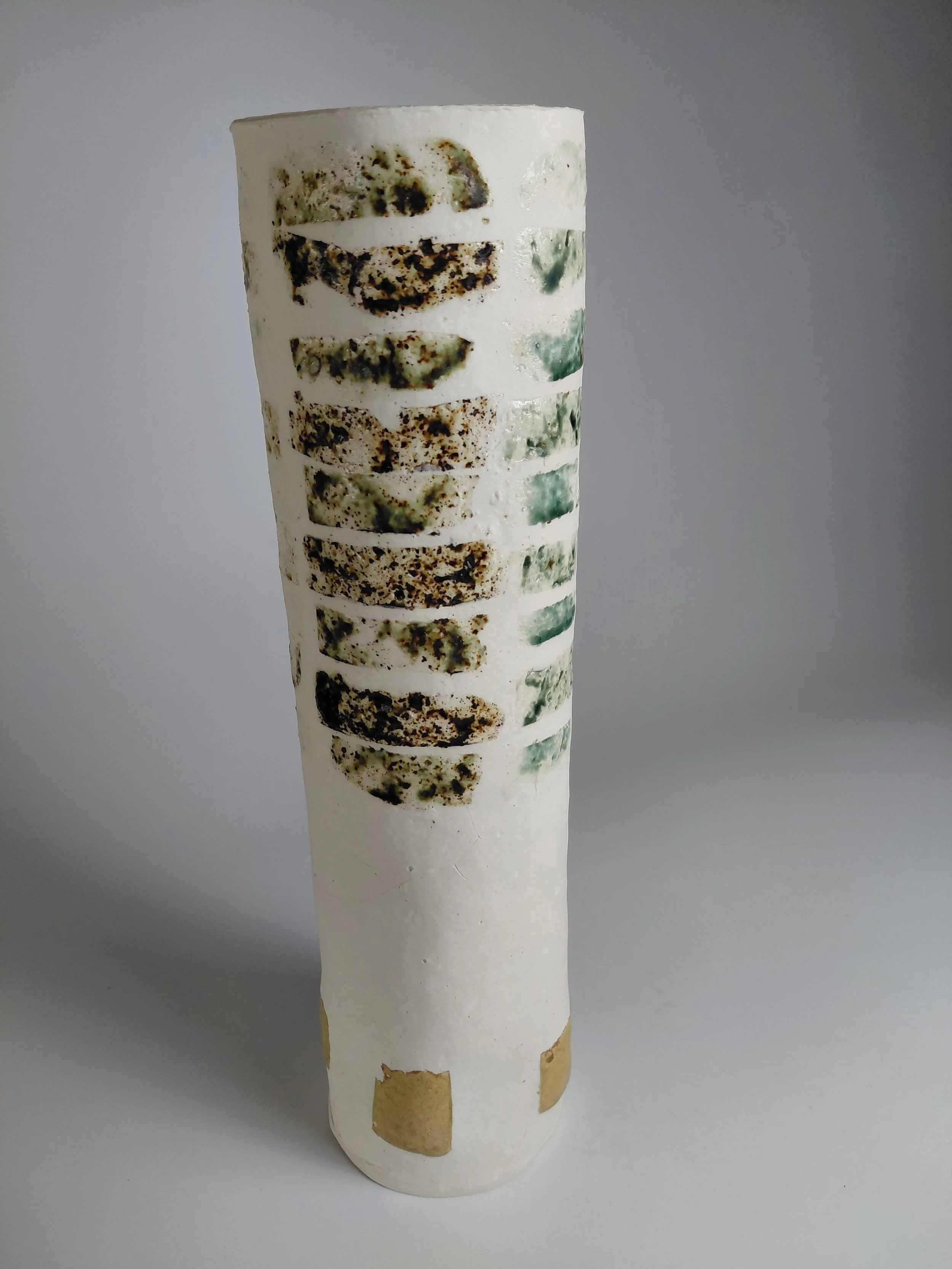 A roll of eco-friendly, biodegradable toilet paper with plant-based printed patterns.