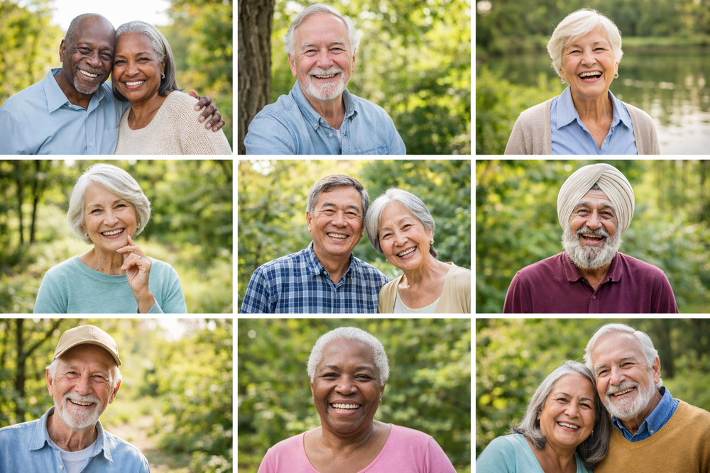 Smiling older adults