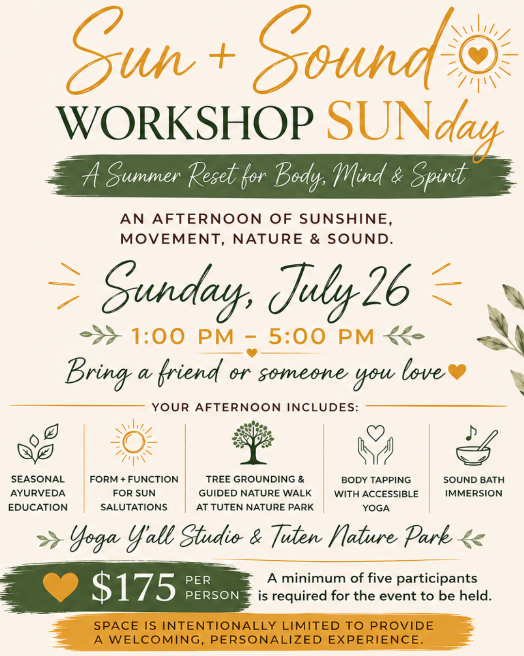 Sun + Sound Workshop SUNday July 26 1:00 PM – 5:00 PM