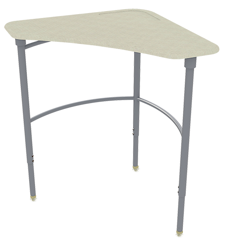 A standing height desk in the Scholar Craft Method series