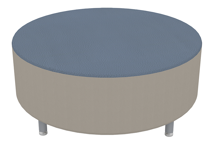 A round, beige-colored platform with a flat, dark gray surface on top, supported by multiple legs, possibly a piece of furniture or equipment.