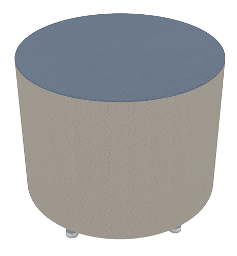 A 3D gray cylindrical object with a flat top surface.