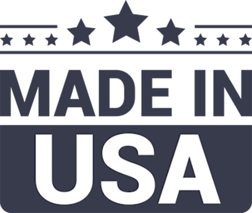Made in USA label with stars and stripes design elements.