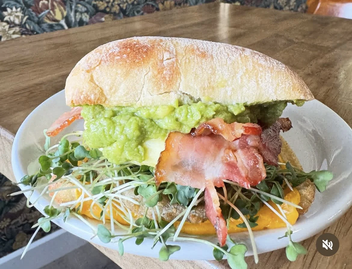 Broccoli on Ciabatta Breakfast Sandwhich (at Matcha Verde)