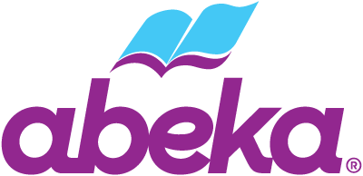 Abeka logo with an open book above the text