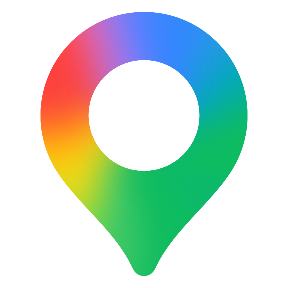 Image d'un symbole de localisation ou de carte en forme de pointeur coloré avec un dégradé de couleurs