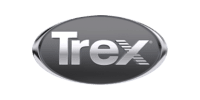 Trex logo on a dark oval background