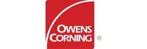 Owens Corning logo with red background and white text.