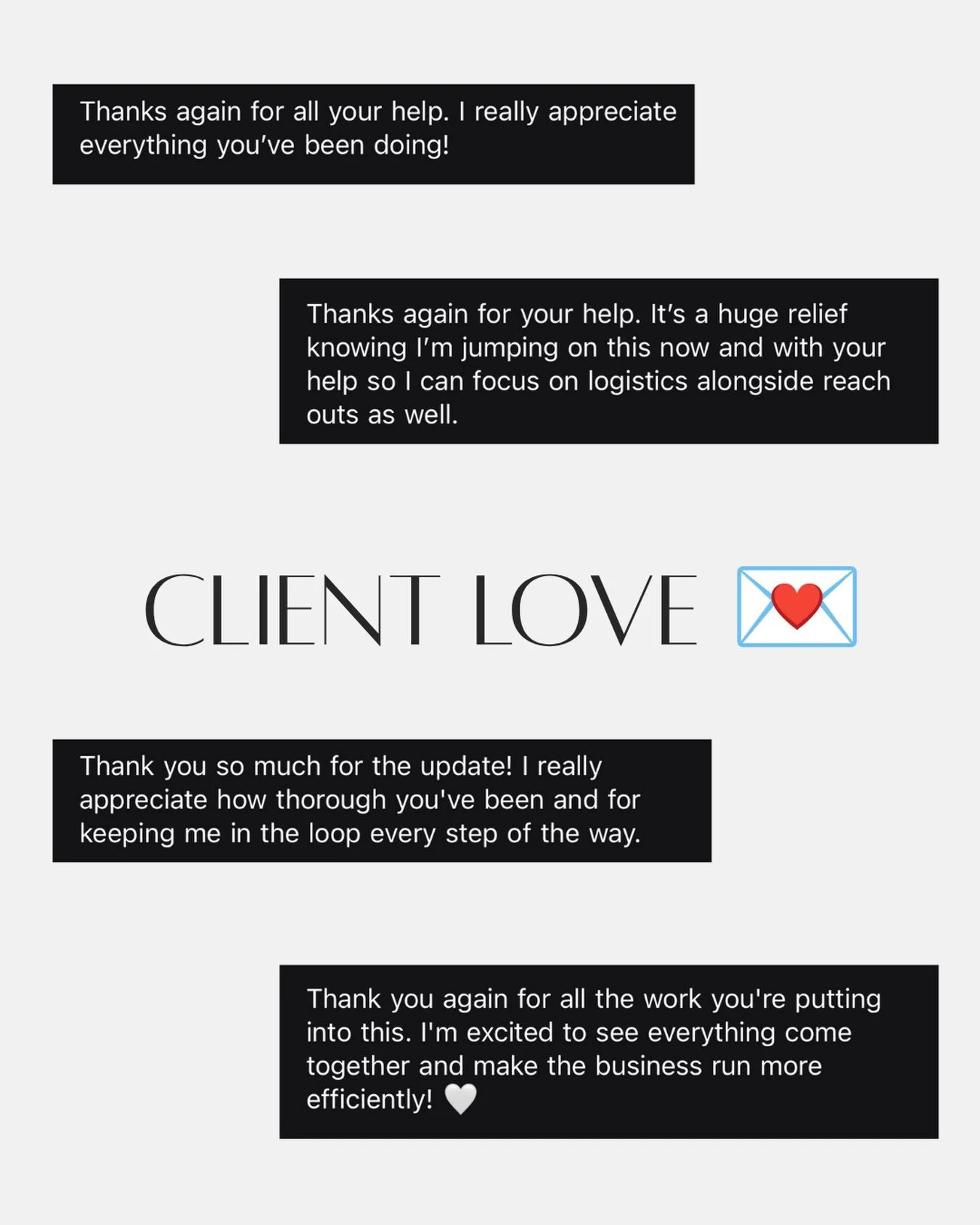 Screenshots like this are why I love this work! 

Running a business shouldn&rsquo;t mean drowning in emails and admin. If you&rsquo;re feeling that overwhelm, I can help. DM me &ldquo;VA&rdquo; and let&rsquo;s chat.