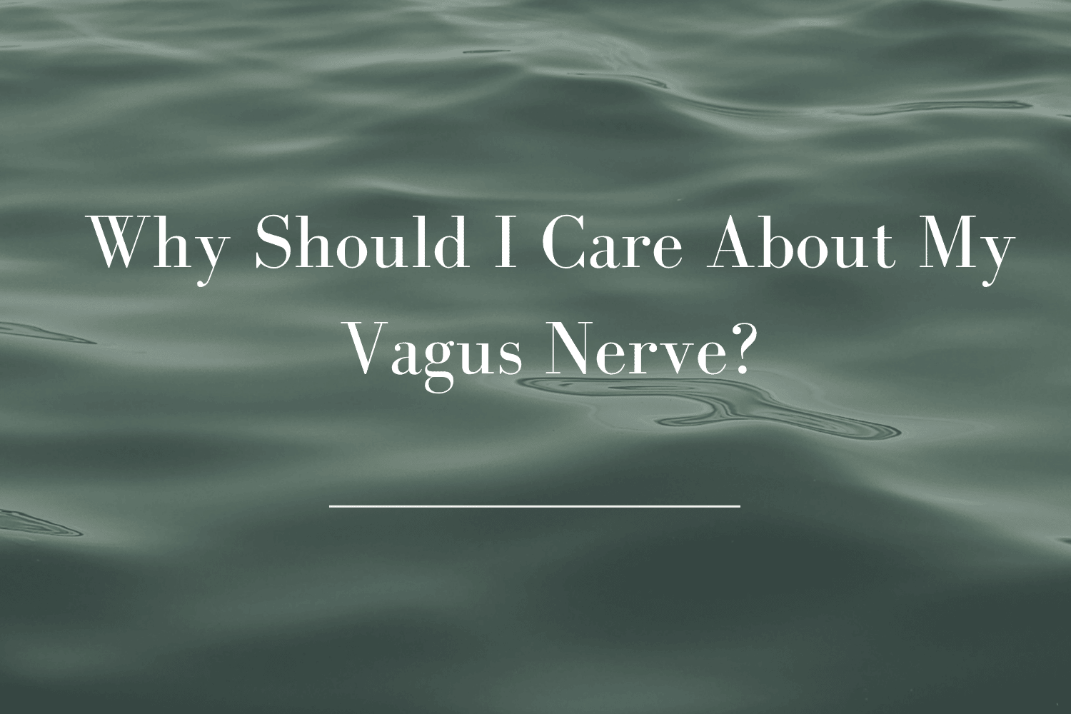 Why Should I Care About My Vagus Nerve? 
