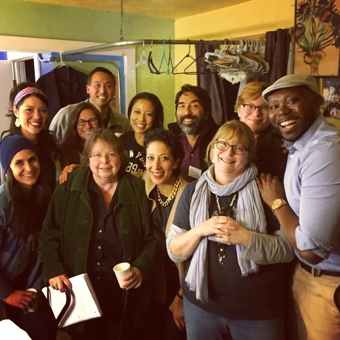 Backstage with artistic team for Elaine Romero's Modern Slave at the 2017 Seven Devils Playwrights Conference