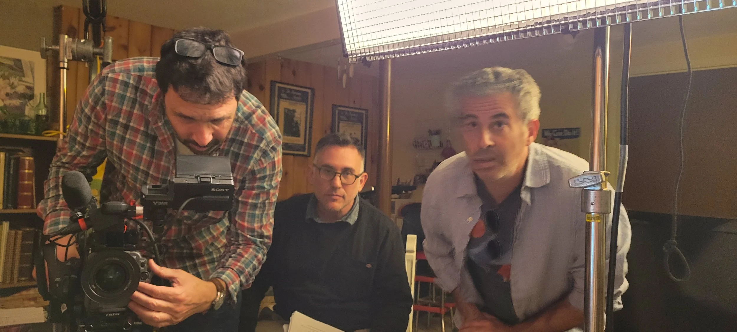 Director Assaf Galay interviewing me for his award-winning documentary "Cartoon Kings"