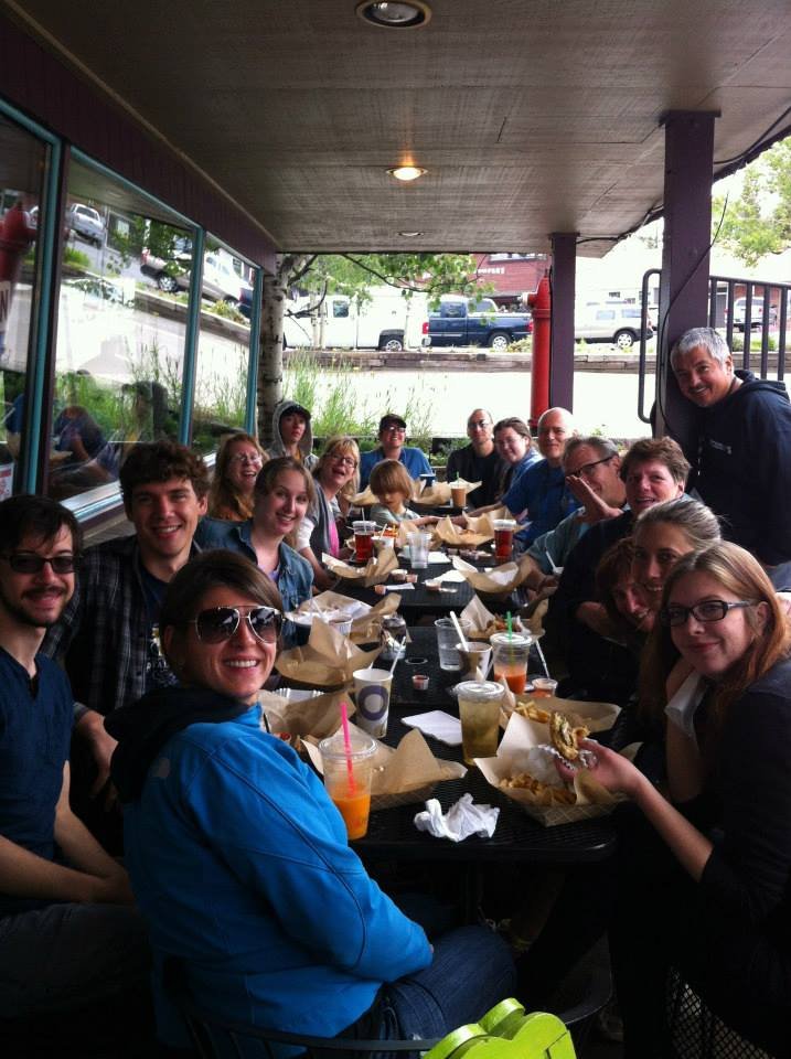 Company lunch at My Father's Place, McCall