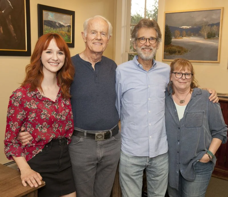 Me as the world's shortest director with playwright Stephen Nathan and actors Mike Farrell and Laura Spencer. "The Dizziness of Freedom" at Durango New Play Festival.