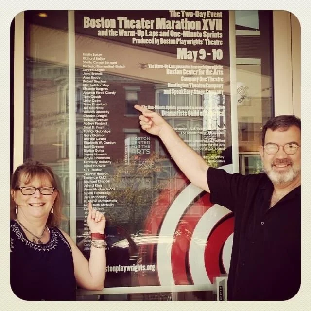 With fellow playwright Tom Coash at the Boston Theater Marathon