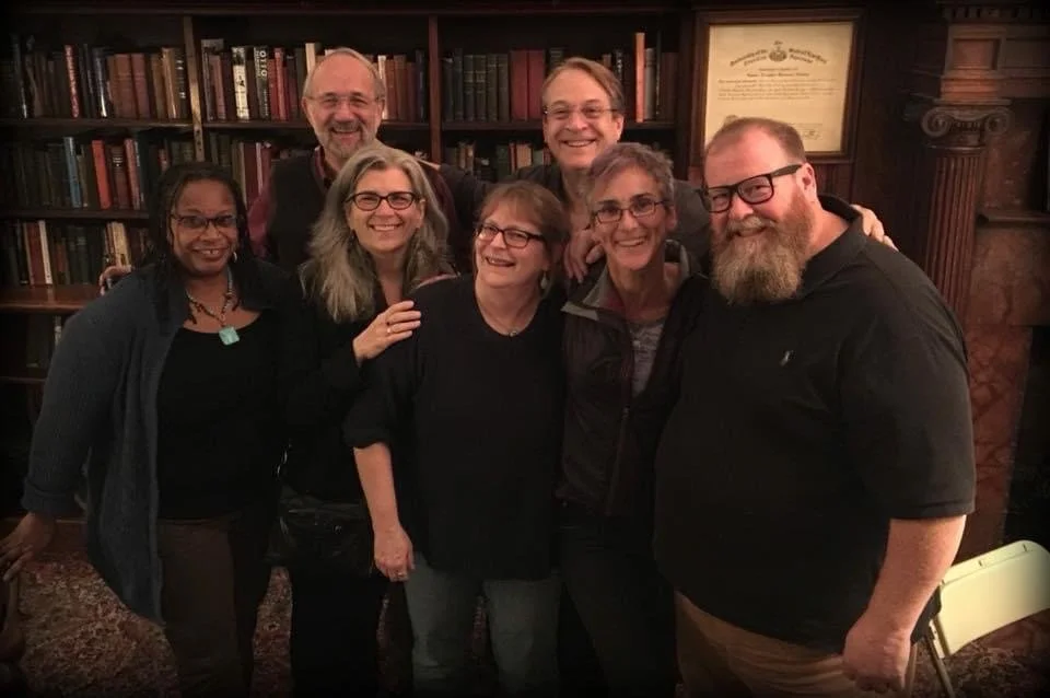 With fellow National Theatre Conference Board members in the library at the Players Club, NYC