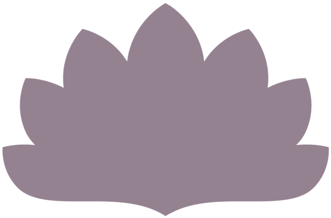 A stylized purple lotus flower with multiple petals.