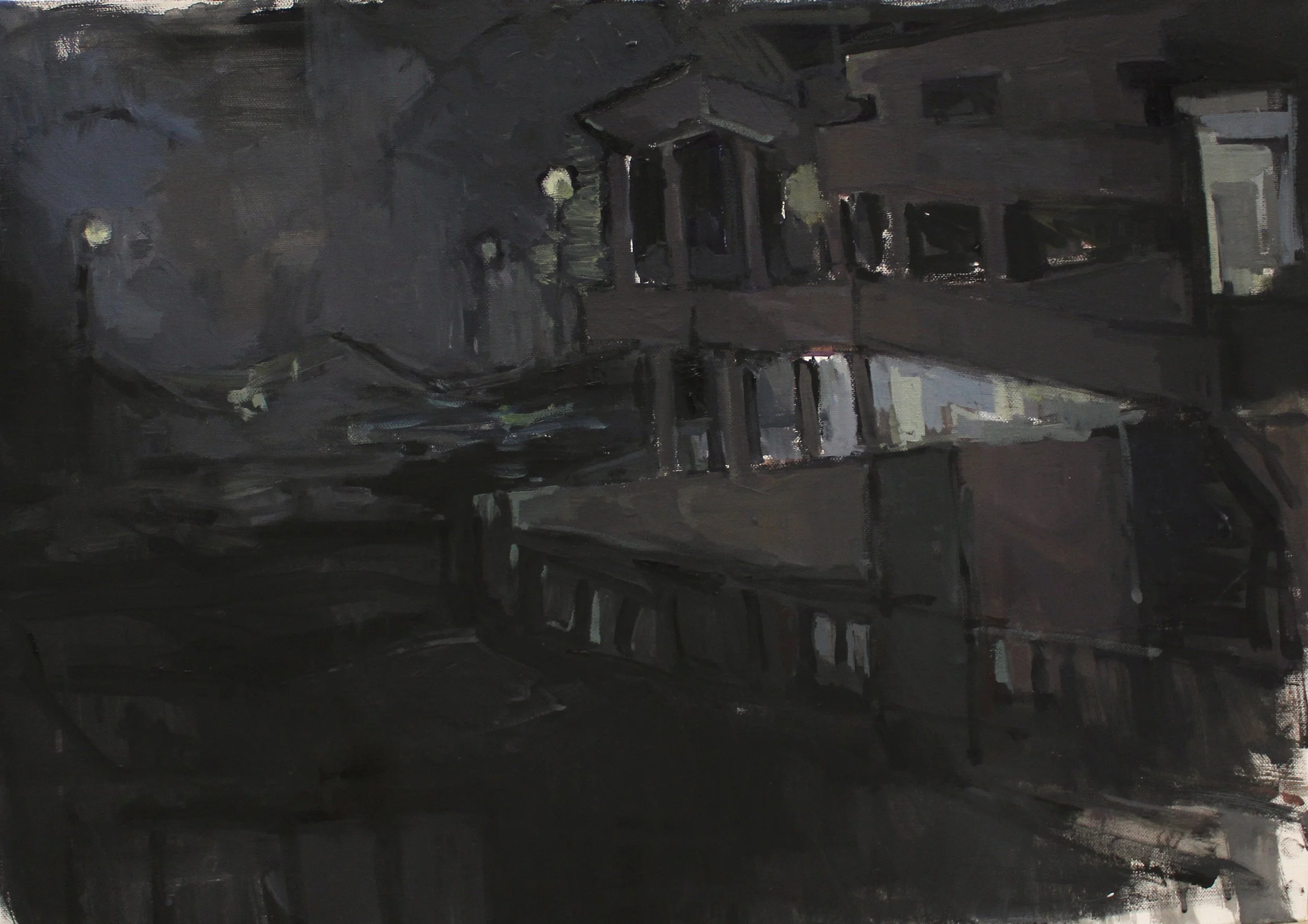 " Like a ghost ", 2024 , acrylics and plastic on canvas , 50 x 70 cm