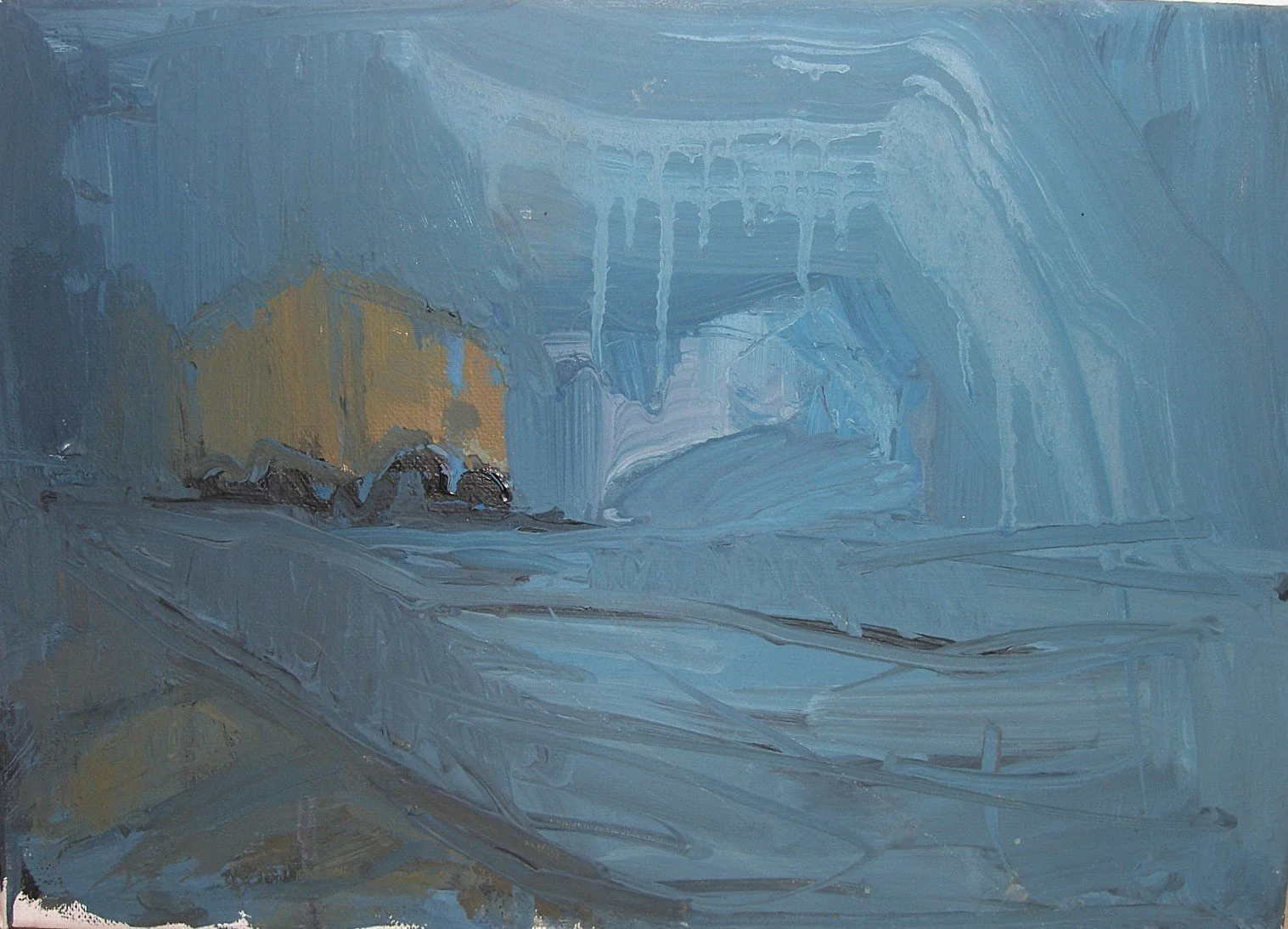 "Site I" , 2023, plastic on canvas, 20 x 30 cm