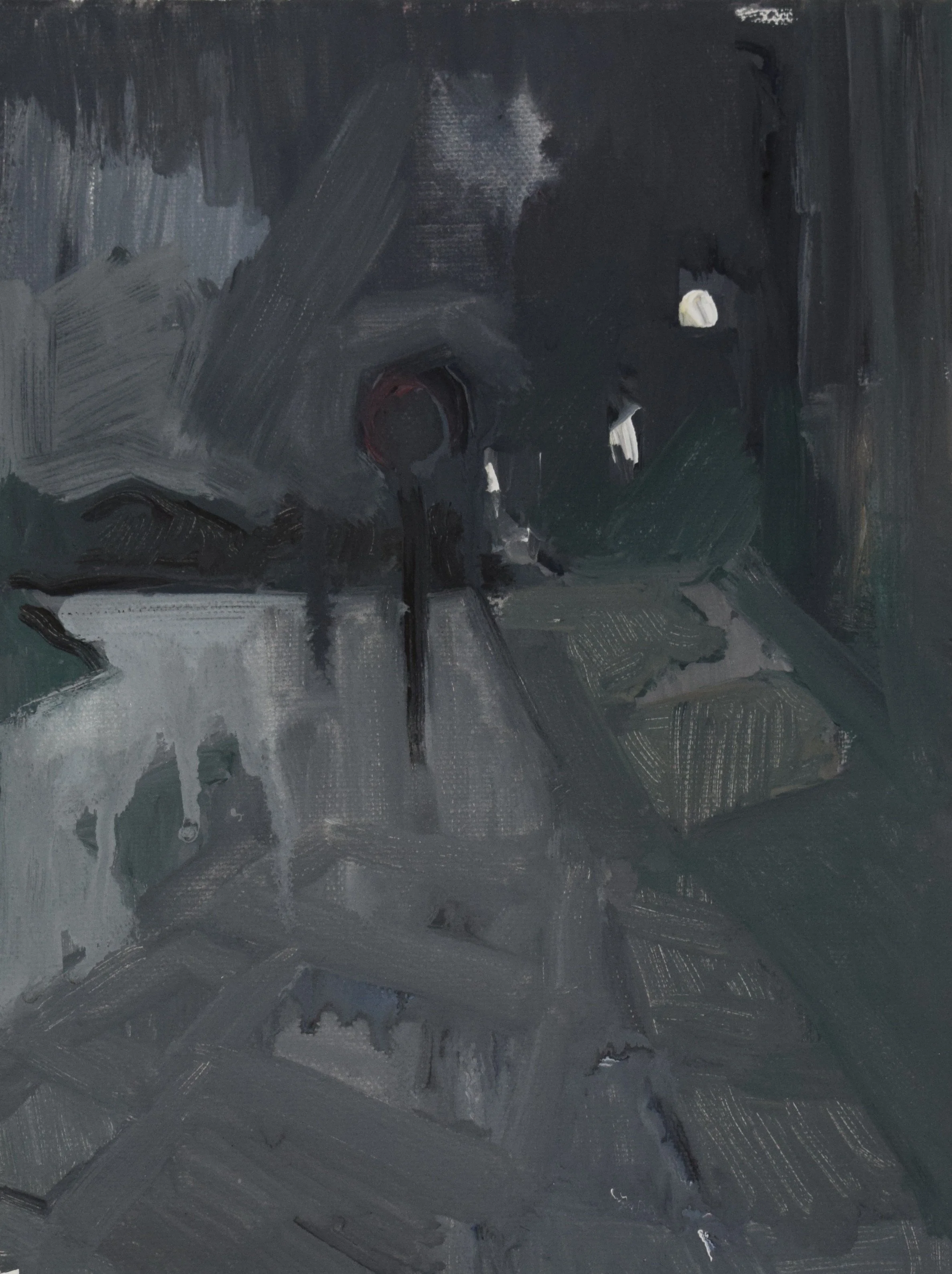 "At all" , 2025 , oils and plastic on canvas, 20 x 30 cm