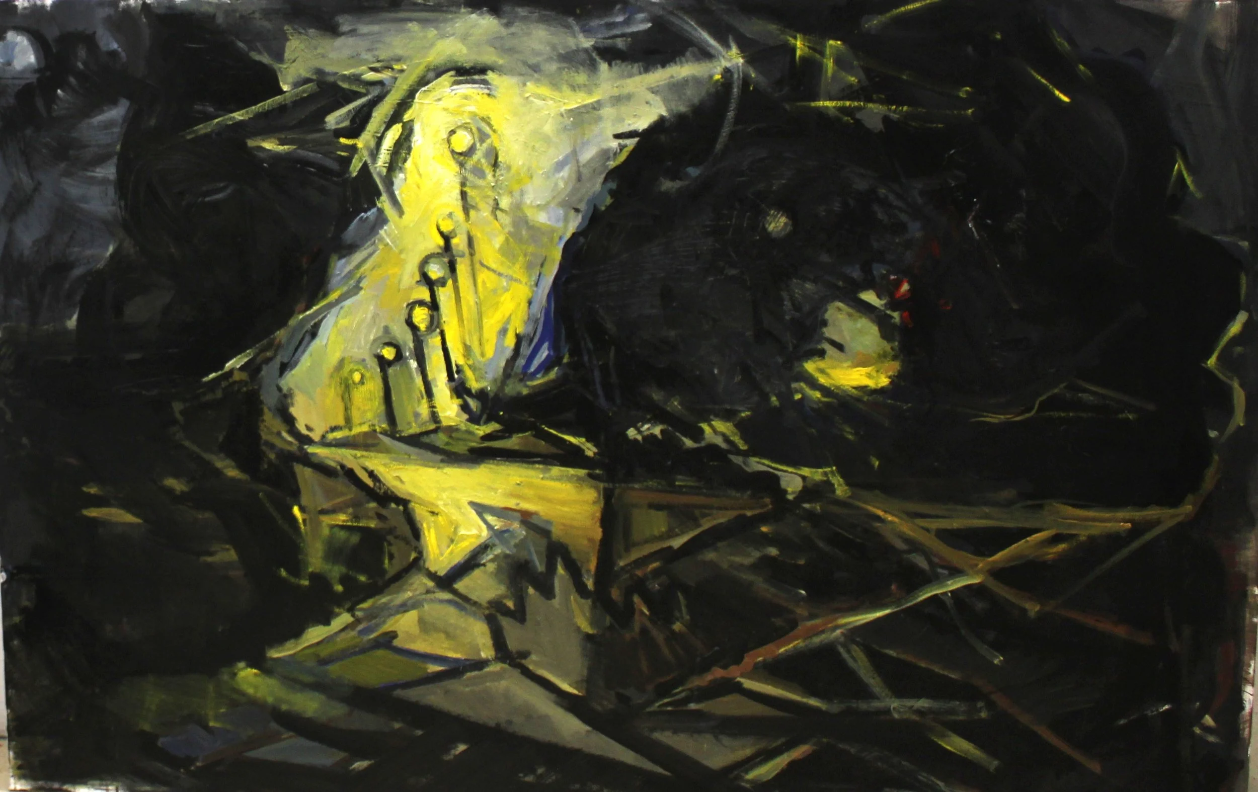 "Believed" , 2024 , acrylics and oils on canvas, 100 x 150 cm