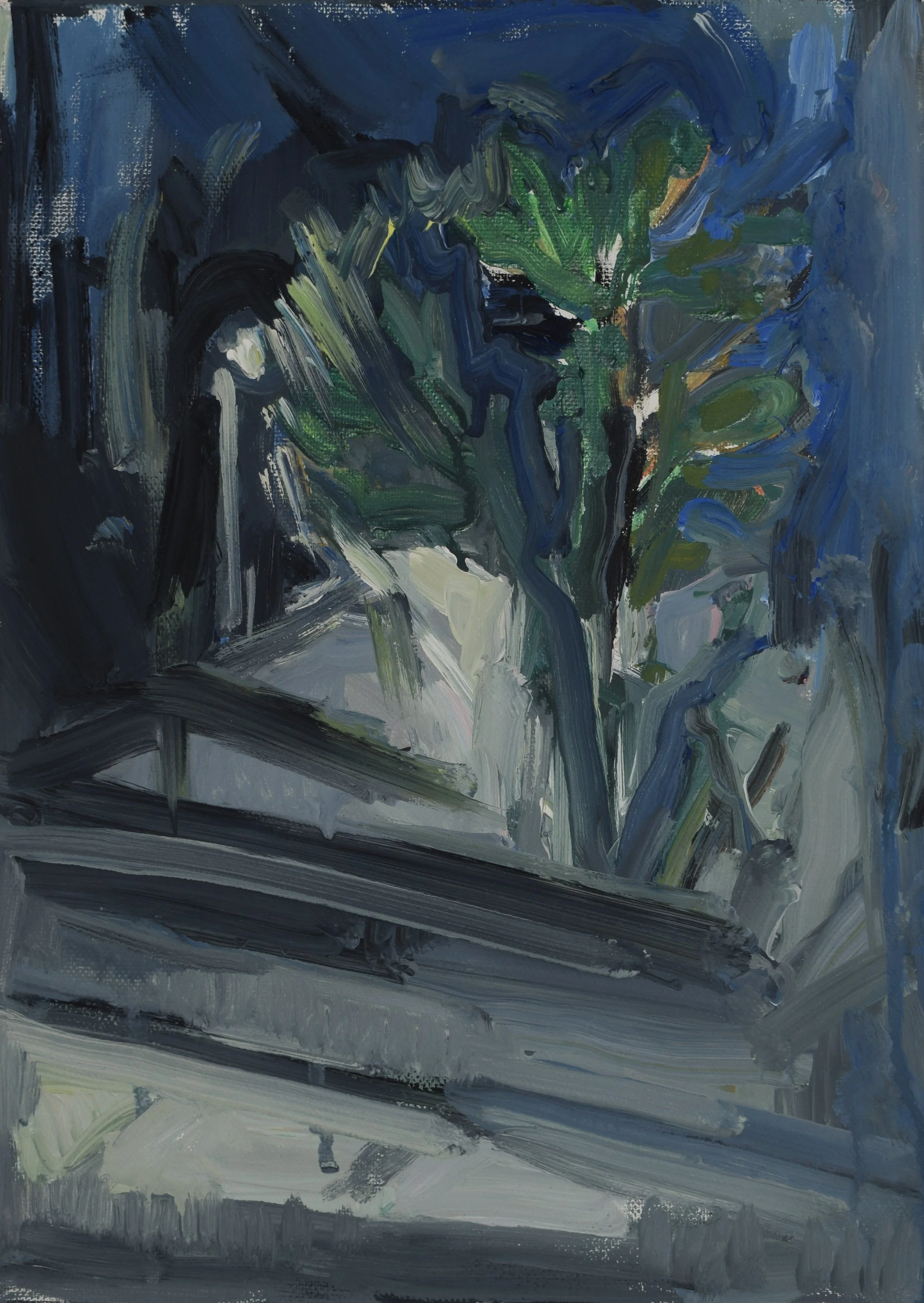 "Have been", 2025, oils and plastic on canvas, 20 x 30 cm