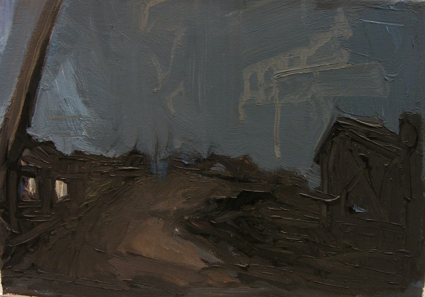 "Site II" , 2023, plastic on canvas, 20 x 30 cm