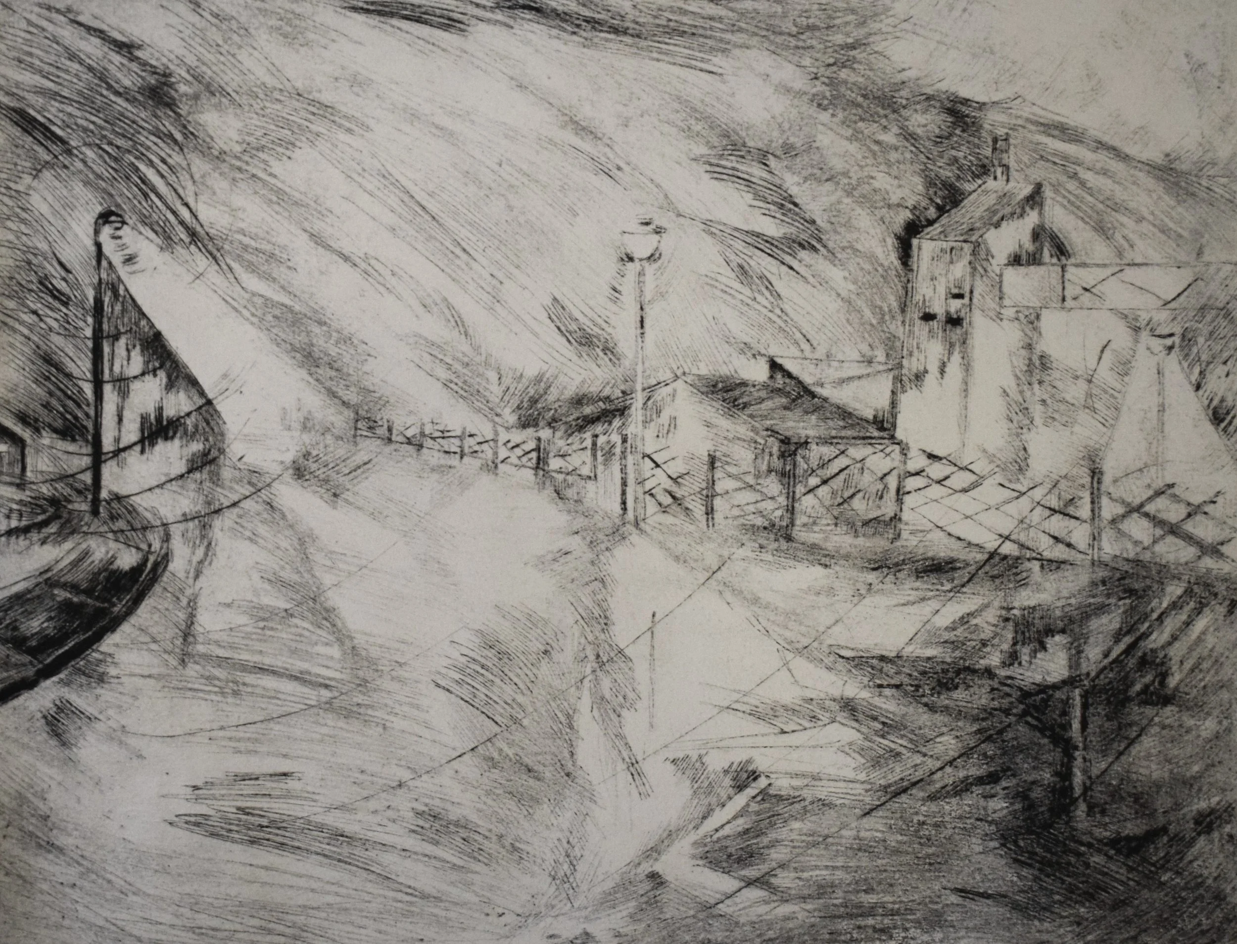 "Wish you were here IV" , 2026, Oil ink on paper, Intaglio made with Drypoint, 25 x 35 cm