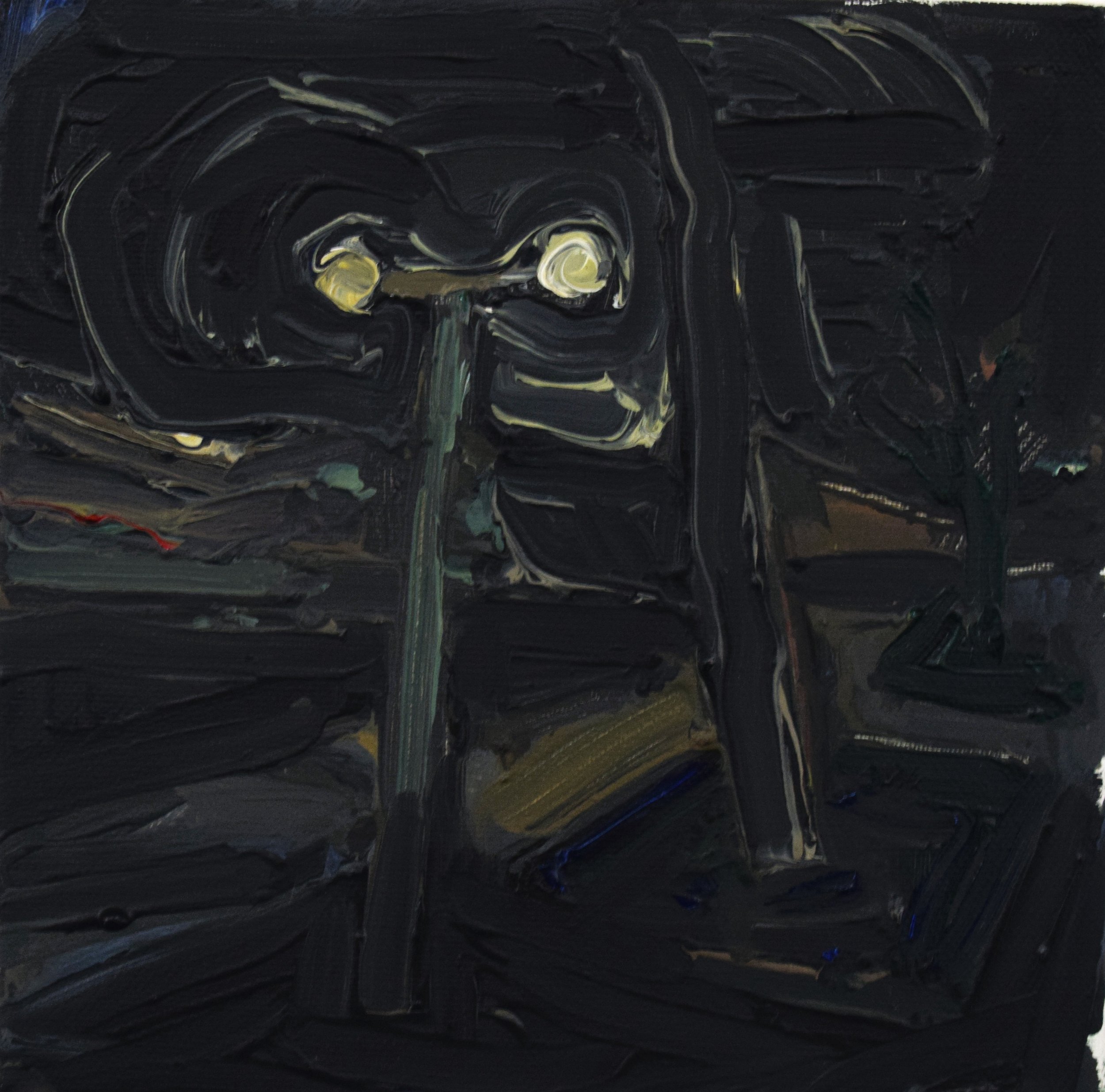 "Beneath", 2025, oils and acrylics on canvas, 20 x 20 cm