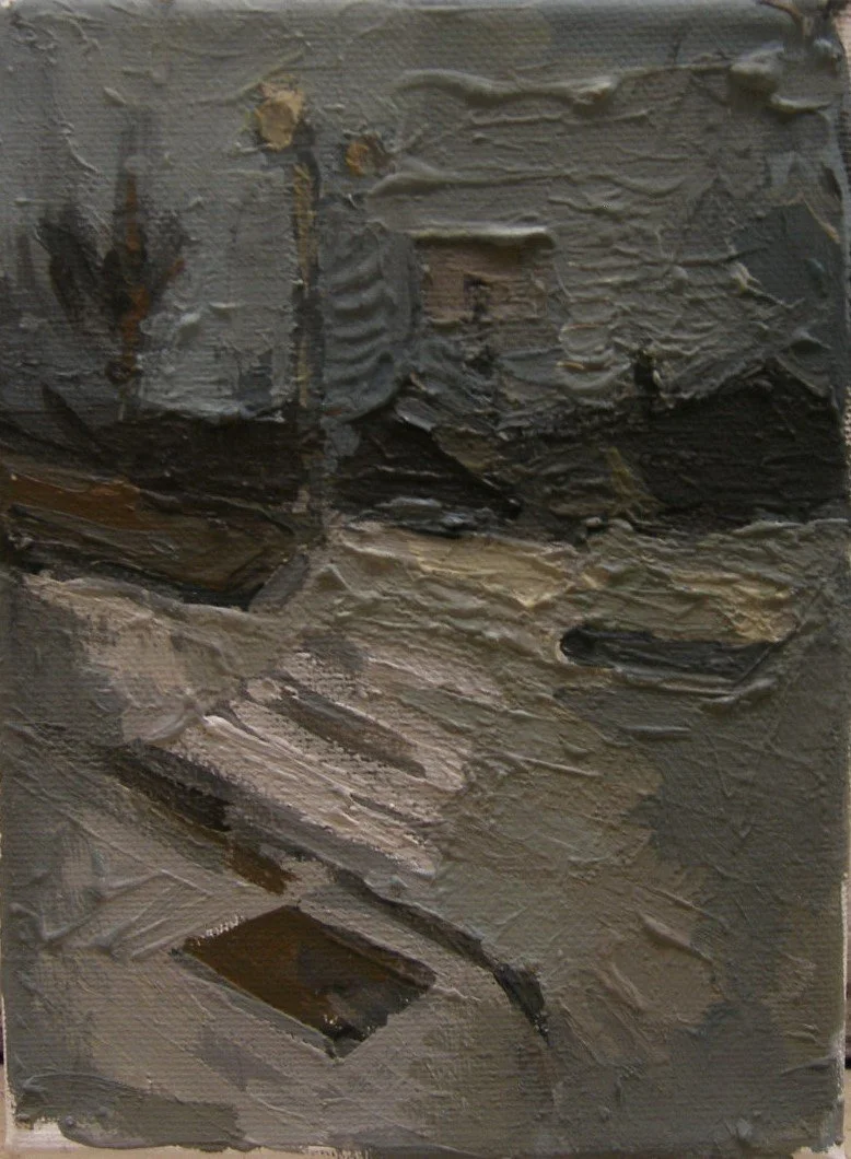 " Errosion ", 2023, plastic on canvas, 15 x 20 cm
