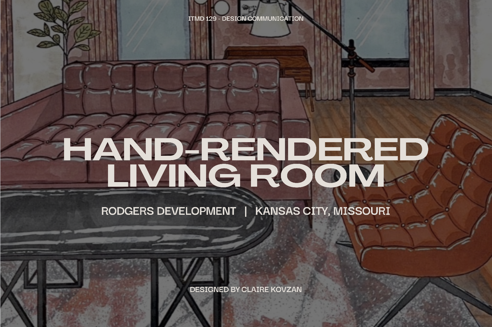 Hand-Rendered Living Room for Rodgers Development