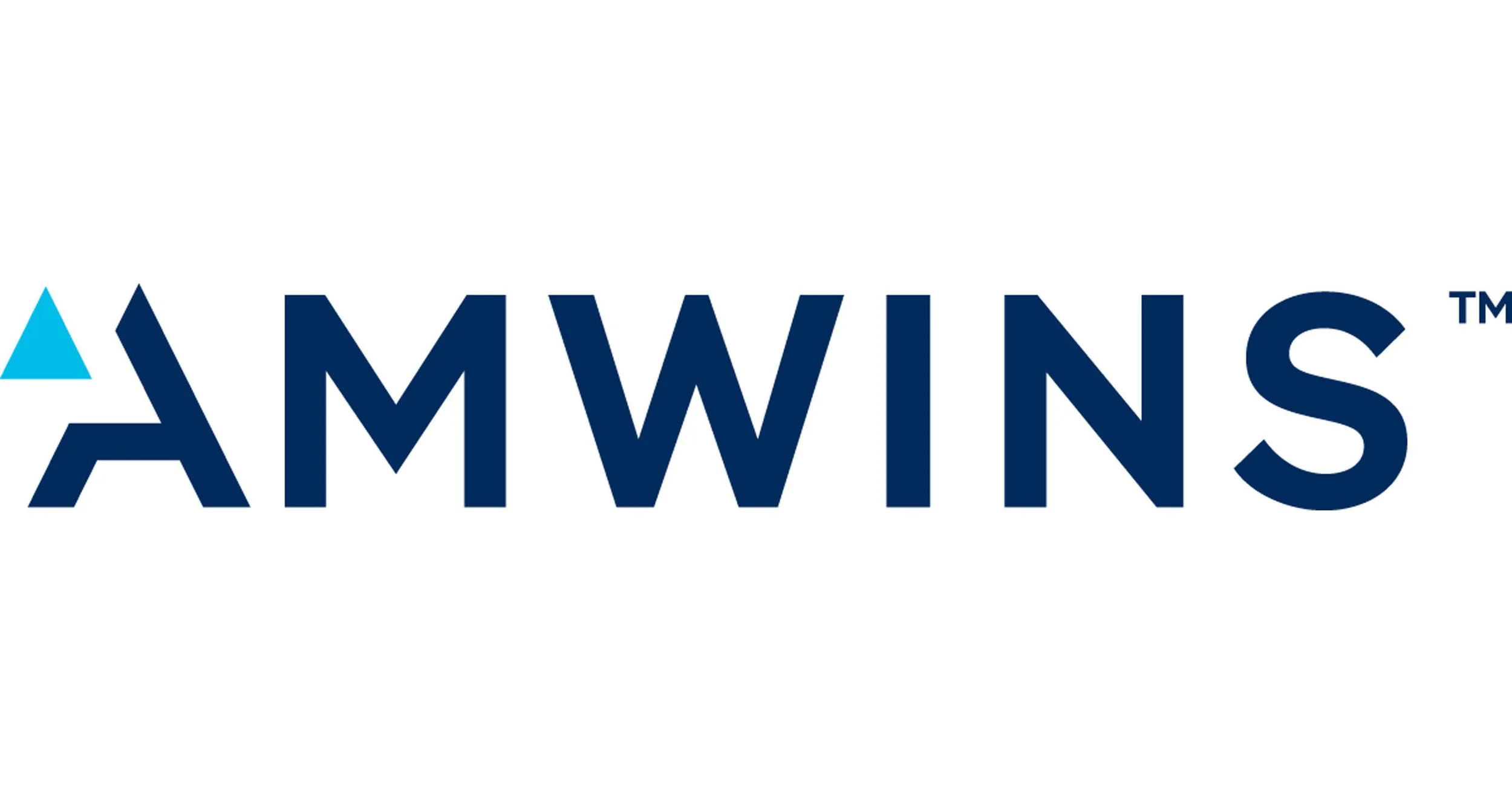 The AMWINS logo, featuring the company name in navy blue text with a stylized graphic of an upward arrow in light blue.