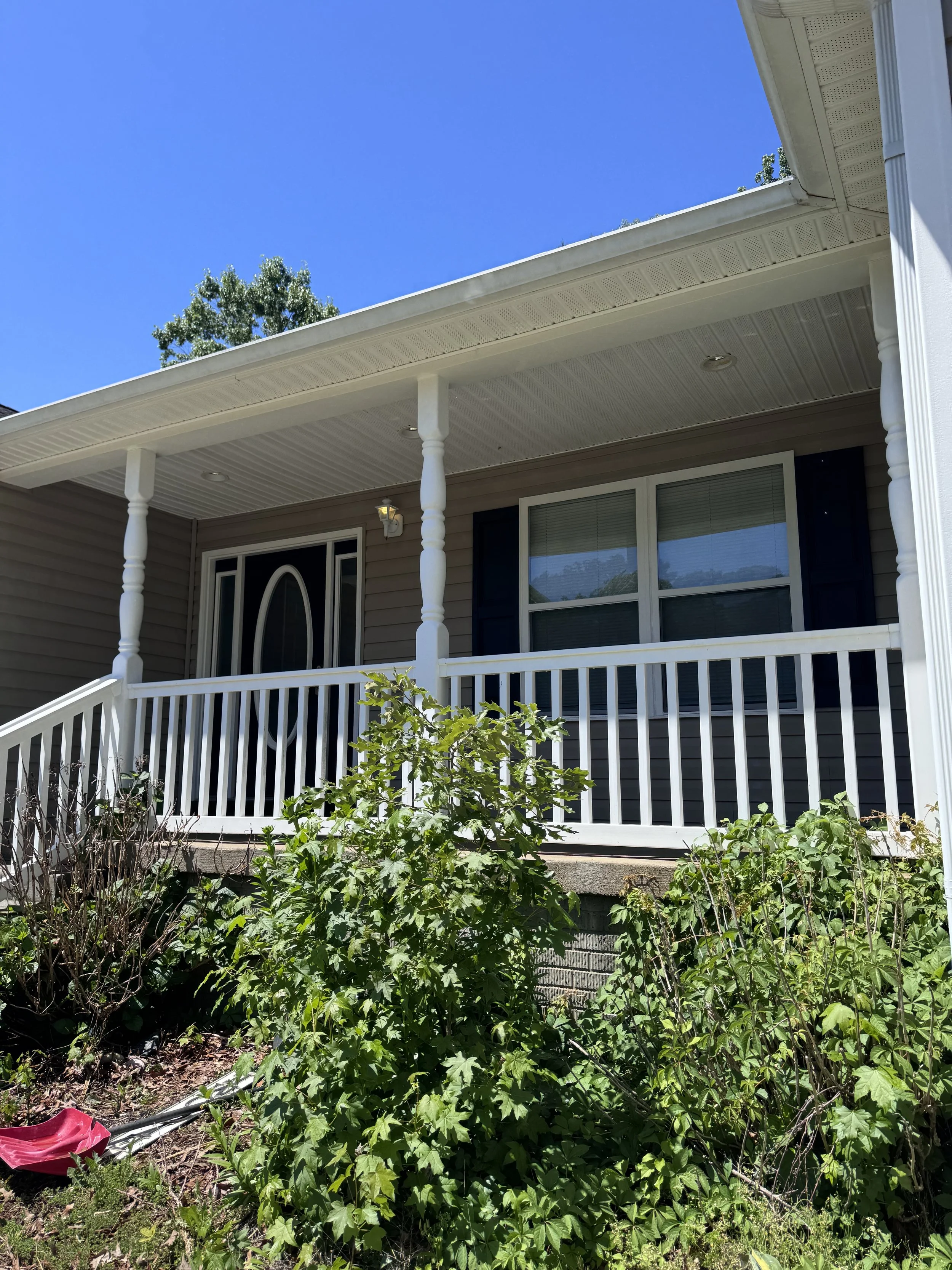 Front porch after its been cleaned and power washed.