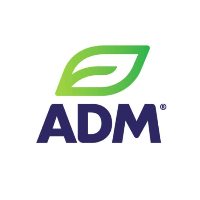 ADM logo with green and purple design