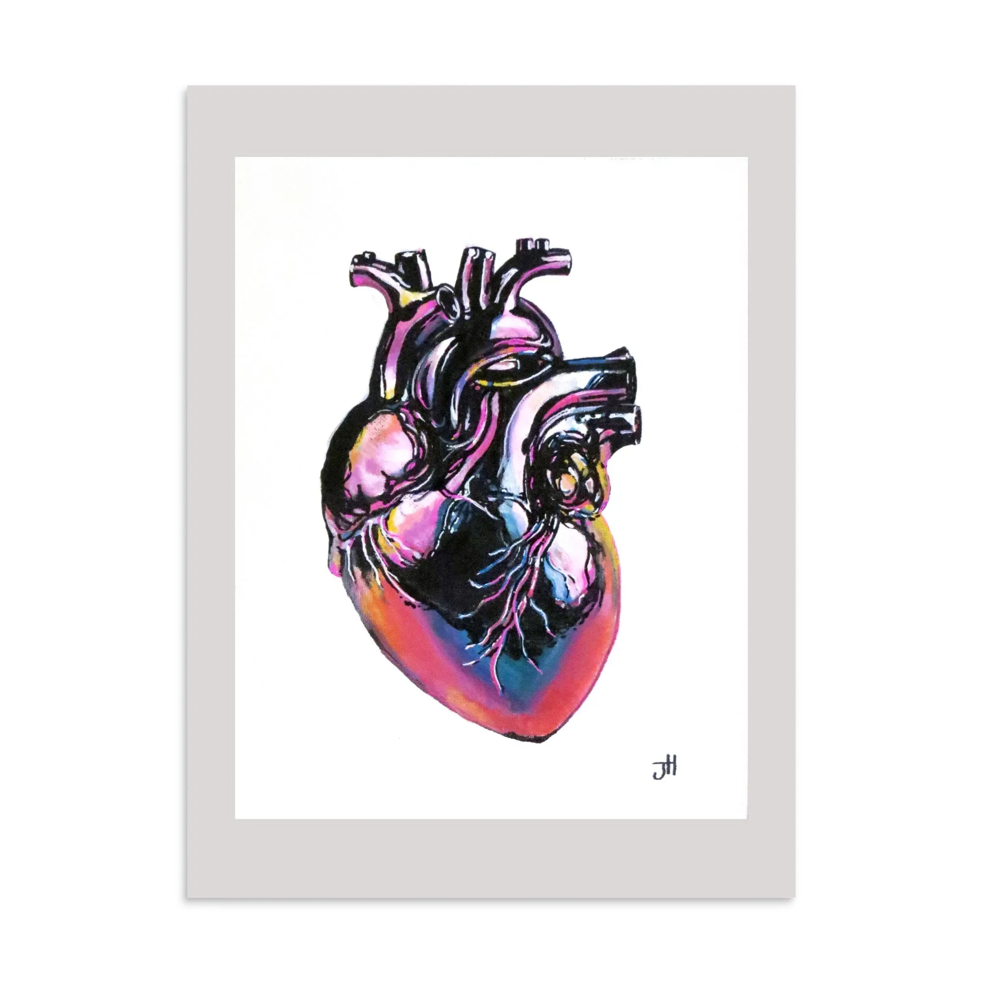 Heart by Jack Hoyle, an original anatomical heart painting inspired by the transplant journey, hope, healing, and the gift of life.